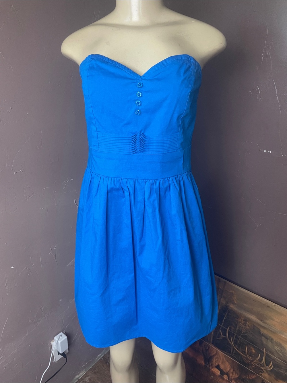 BeBop Strapless Electric Blue Sweetheart Mini Dress